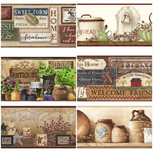 Wallpaper Border Folk Art Shaker Village - Picture 8 of 9